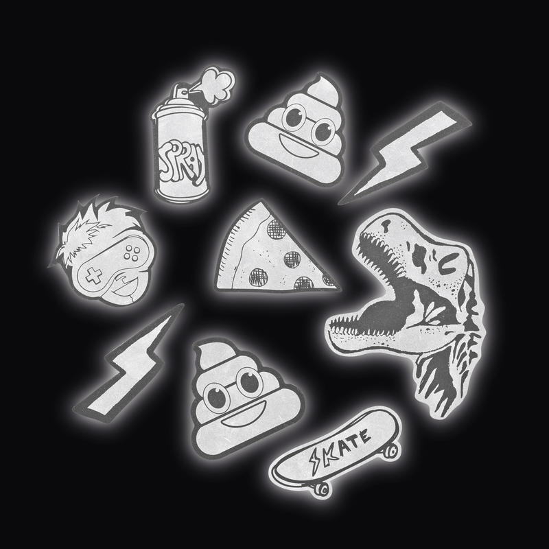 Reflektierendes Sticker-Set StickyRicky, black, selbstklebende Textil-Sticker Bild 2
