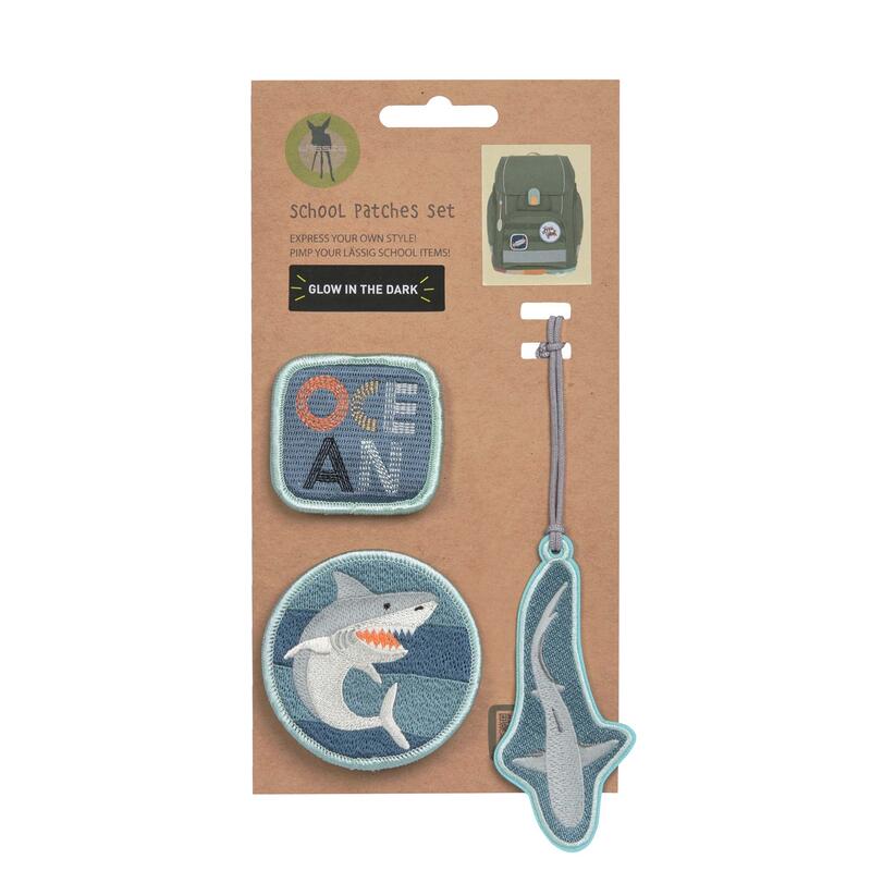 Lssig School Patches-Set, 3-teilig, 2 Patches + 1 Anhnger, Shark Ocean Edition Bild 5