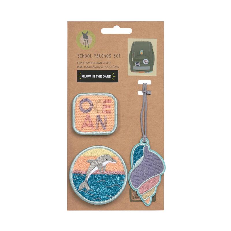 Lssig School Patches-Set, 3-teilig, 2 Patches + 1 Anhnger, Dolphin Ocean Edition Bild 5