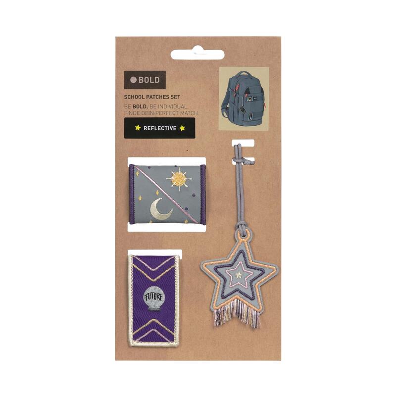 Lssig School Patches-Set, 3-teilig, 2 Patches + 1 Anhnger, Universe purple Bild 5