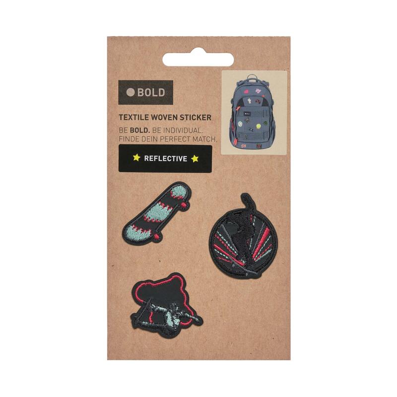 Lssig Textil Sticker-Set, 3-teilig, Skater Bild 5