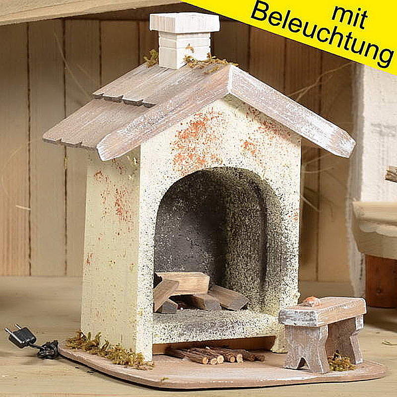 Backhaus mit Beleuchtung