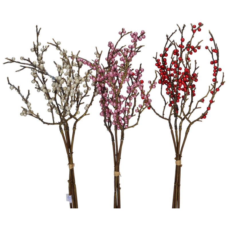 Beerenpick 23 cm verschiedene Farben, Kunstpflanzen, Herbstdeko, Winterdeko