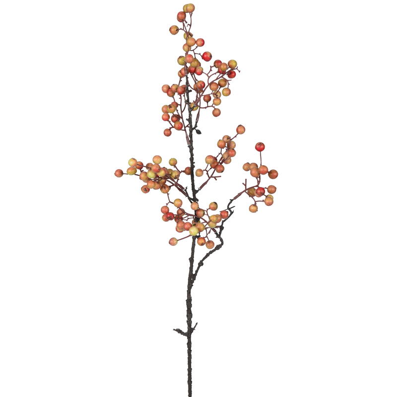 Beerenzweig braun-rot, Dekozweig, künstlicher Beeren-Zweig, Deko-Beerenzweig, Kunstpflanzen, Herbstdeko