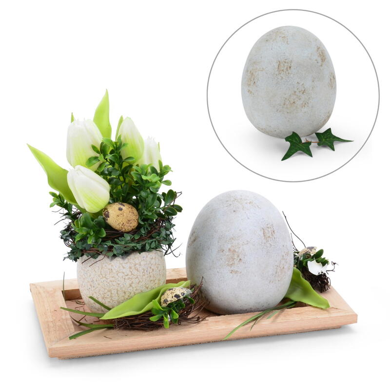 Beton-Deko-Ei, Betonei, Deko-Ei, Eierdeko, Osterdeko, Osterei zum Stellen