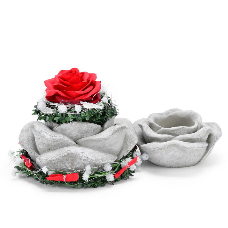 Beton-Pflanzschale Rose, Betonrose, Rose zum Bepflanzen, Trauergef, Trauerschmuck, Grabdekoration