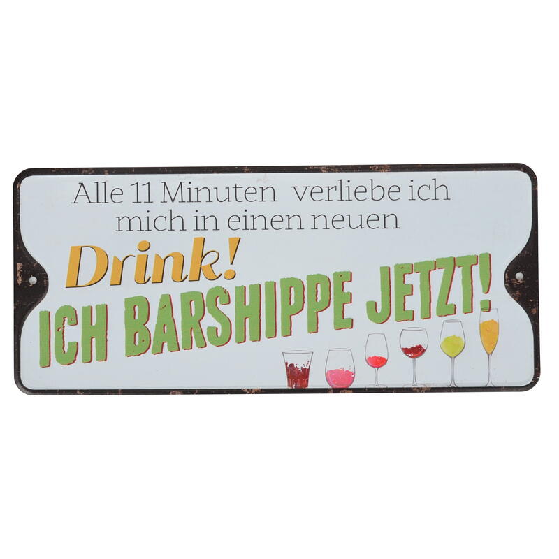 Blechschild 'Alle 11 Minuten...', Metallschild Barshippe, Dekoschild, Wandschild, Wanddeko, Schild mit Spruch