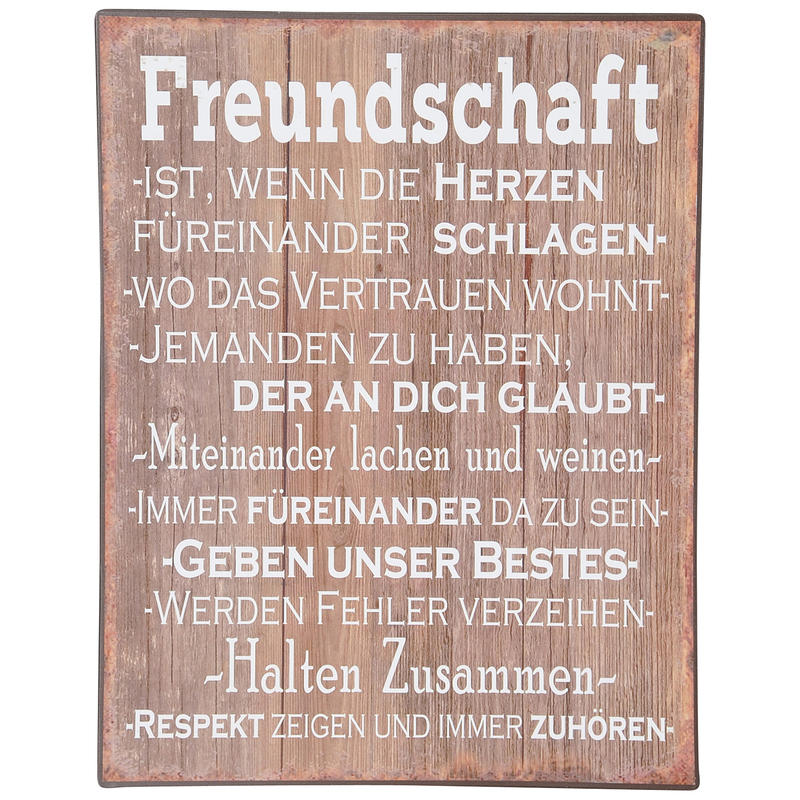 Blechschild Freundschaftsregeln Metallschild Schild Mit Spruch Wanddeko Gunstig Online Bestellen