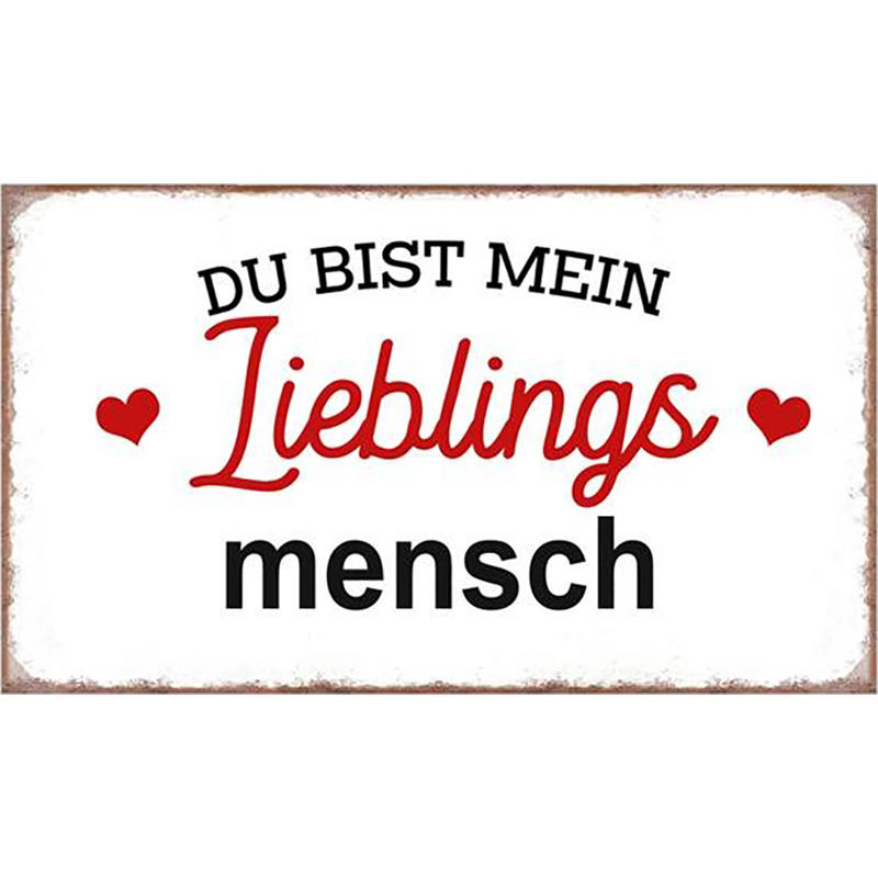 Blechschild Lieblingsmensch, Metallschild, Schild, Du bist mein