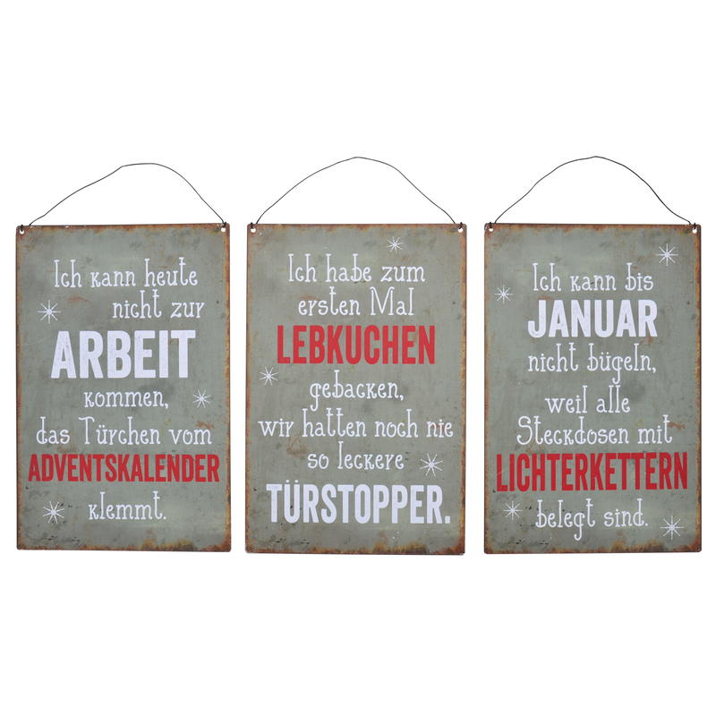 Blechschilder Adventszeit, Metallschild, Schild, Weihnachtsschild