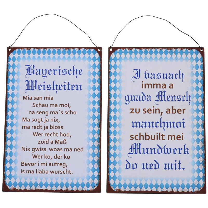 Blechschilder Bayern, Metallschild Bayer, Wandschild mit Spruch, Dekoschild mit bayrischem Spruch