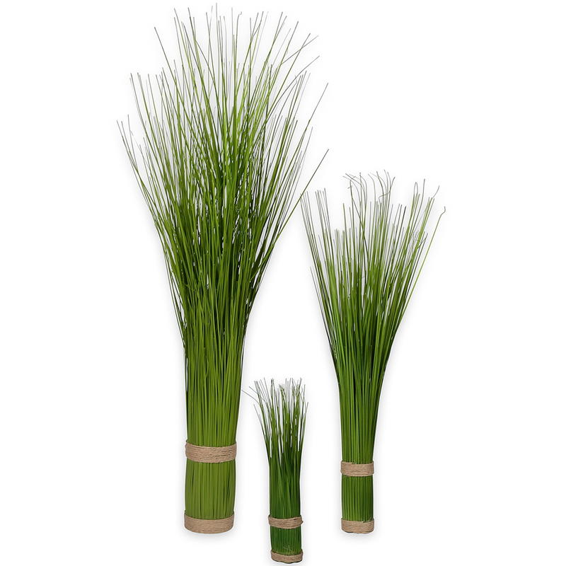 Deko-Gras mit Jutekordel, Kunstpflanze, künstliches Gras