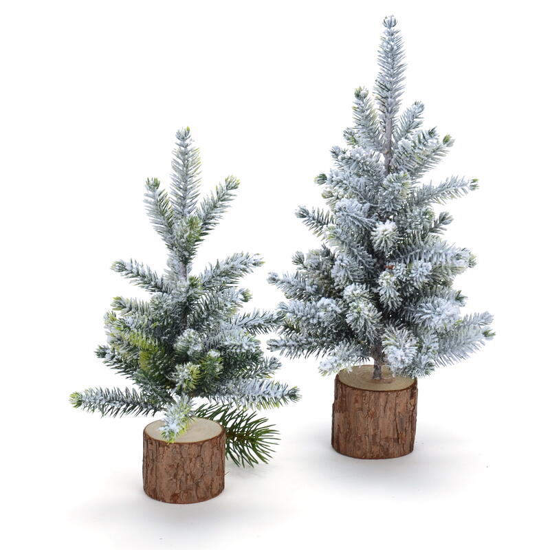 Deko-Tannenbaum auf Ast, Dekobaum,Tannenbumchen, Weihnachtsdeko, beschneiter Weihnachtsbaum