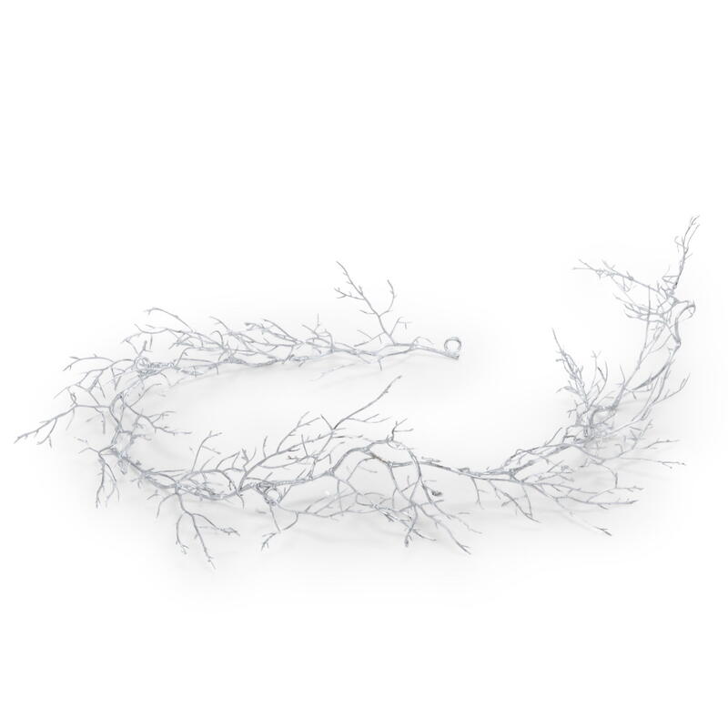 Deko-Zweig-Girlande silber, Dekogirlande, Silbergirlande, Girlande, Weihnachtsgirlande, Weihnachtsdeko 