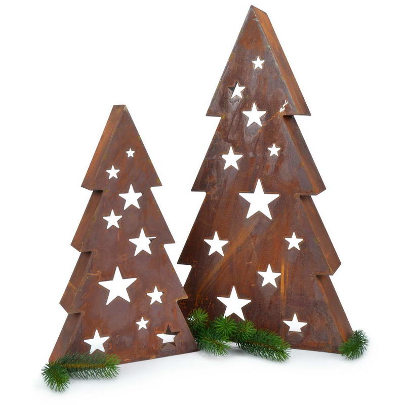 Dekoartikel Tanne Rostdeko 2 Teilig Weihnachtsdeko