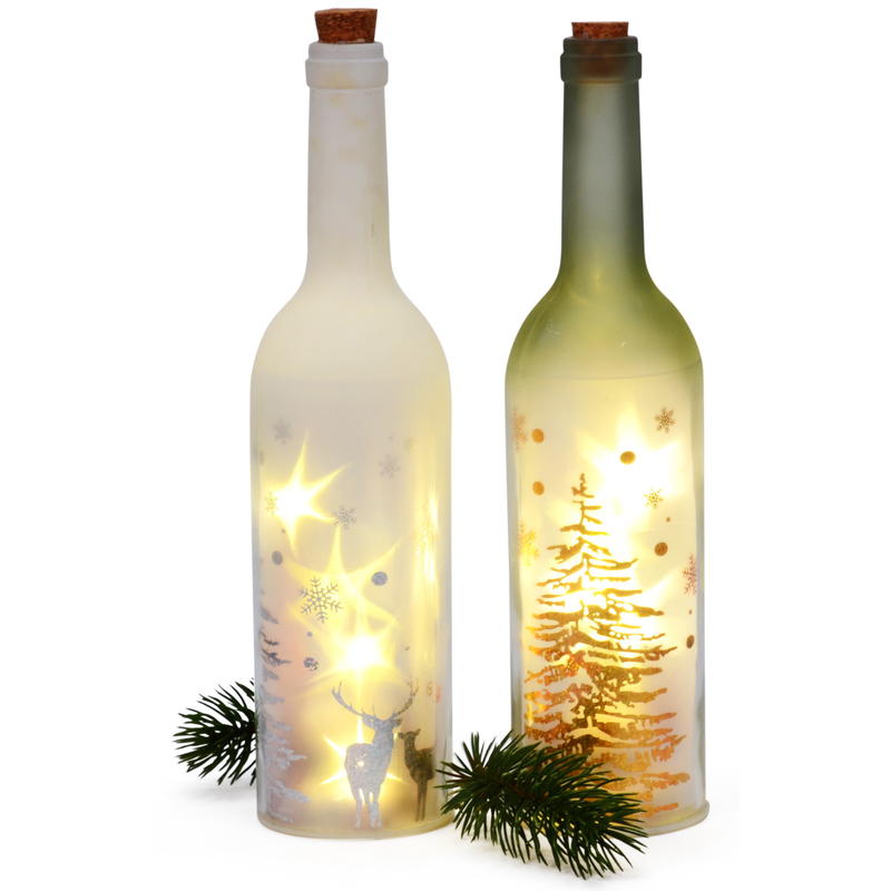 Dekoflasche Mit Winterszene Led Beleuchtung Weihnachtsdeko Gunstig Online Bestellen