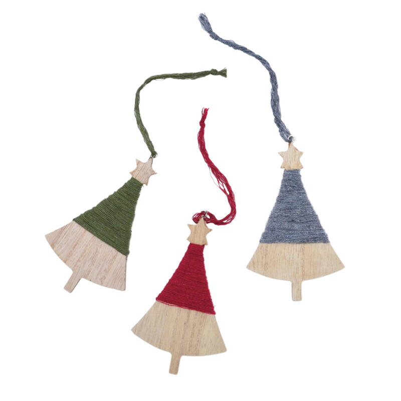Dekoh�nger Baum, Holz/Garn-Baumh�nger, Holzh�nger Baum, Baumschmuck, Weihnachtsdeko, Holzbaum zum H�ngen, Dekoh�nger Tannenbaum