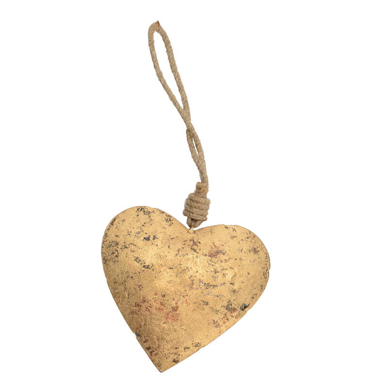 Dekohnger Herz Metall antikgold, Herzhnger, Metallherz, Weihnachtsdeko