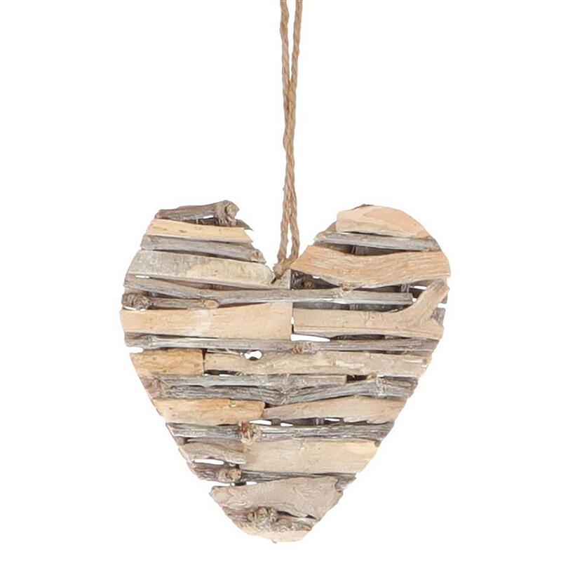 Dekohänger Herz aus Traubenholz, Holzherz zum Hängen, Herzdeko, Herzhänger