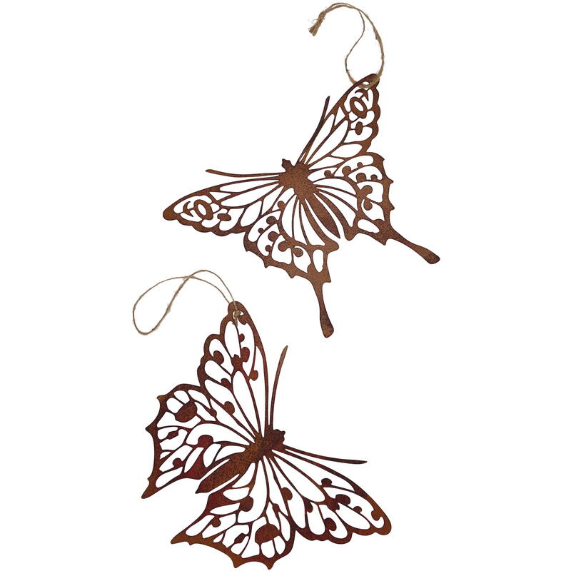 Dekohänger Schmetterling, Metall-Schmetterling zum Hängen, Frühlingsdeko, Rost-Deko, Rosthänger