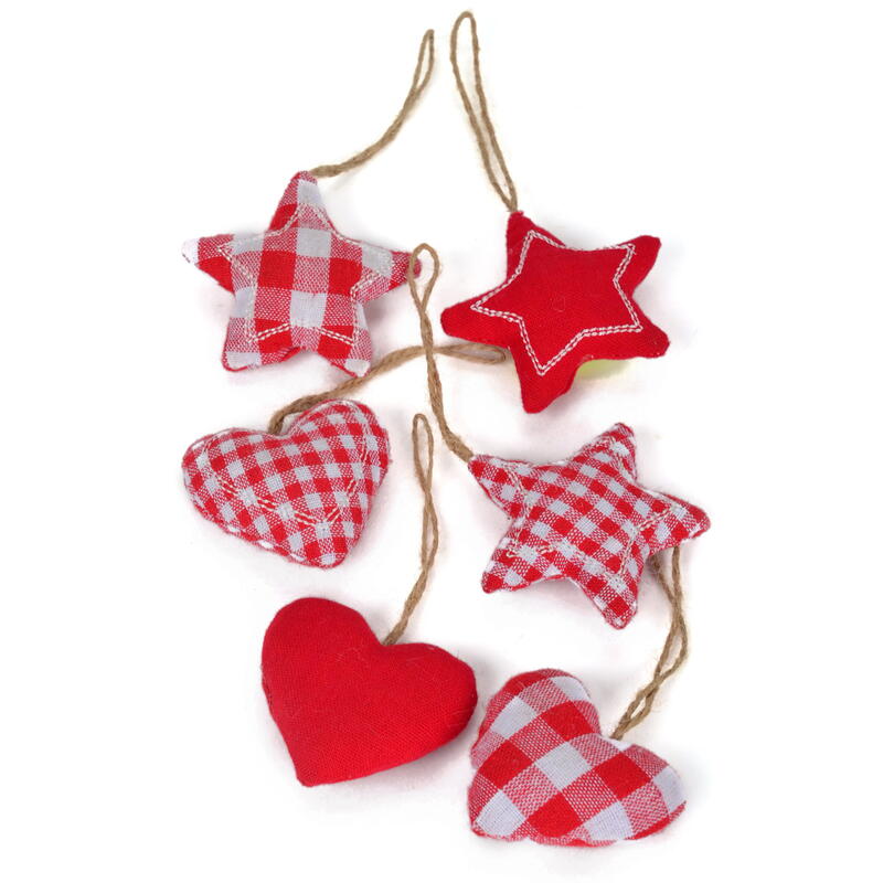 Dekohnger Stern-Herz-Mix, Stoffherz zum Hngen, Stoffstern zum Hngen, Weihnachtshnger, Stoffhnger Herz und Stern