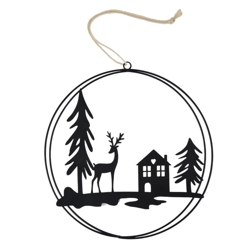 Dekohnger Wald, Metallhnger Waldmotiv, Fensterhnger, Trhnger, Metall-Ring zum Hngen, Dekoring Landschaft