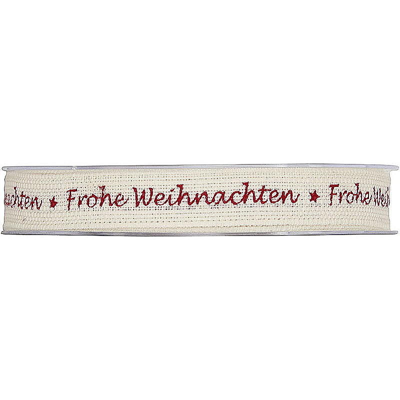 Dekorband Frohe Weihnachten, Band, Geschenkband, Schleifenband, Dekoband, Weihnachtsband