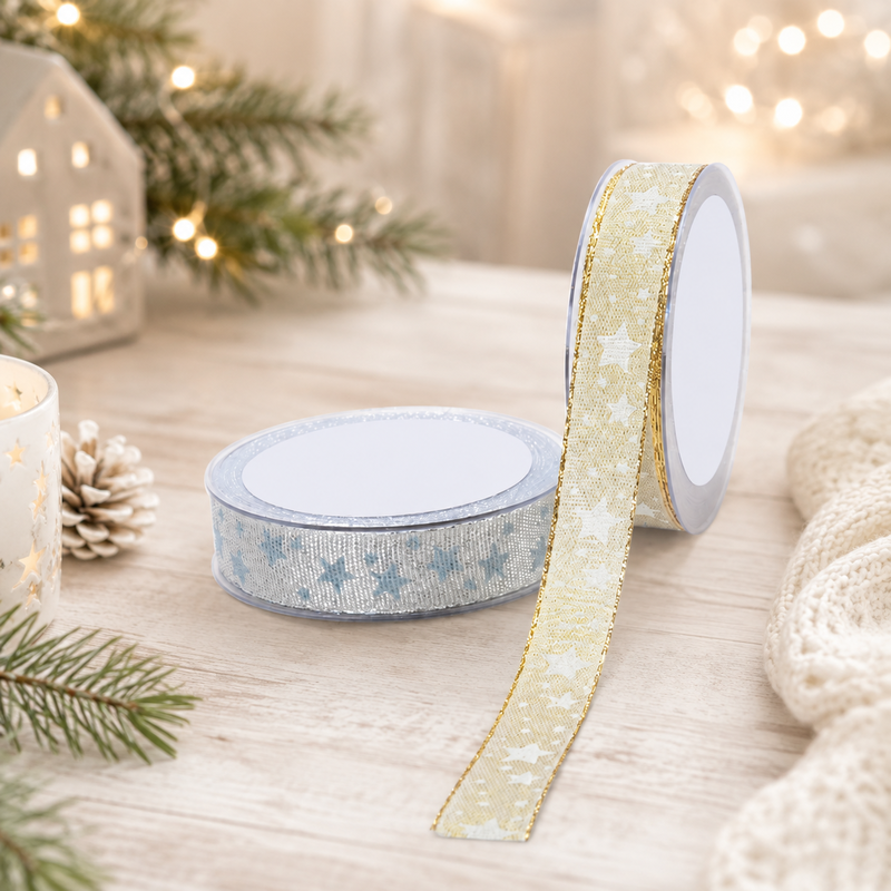 Dekorband Heaven, Weihnachtsband, Sternband, Sternenband, B�nder, Geschenkband, Band mit Sternen