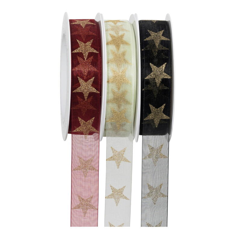 Dekorband Sternenfall, Band, Bnder, Zierband, Geschenkband, Schleifenband, Band mit Sternen
