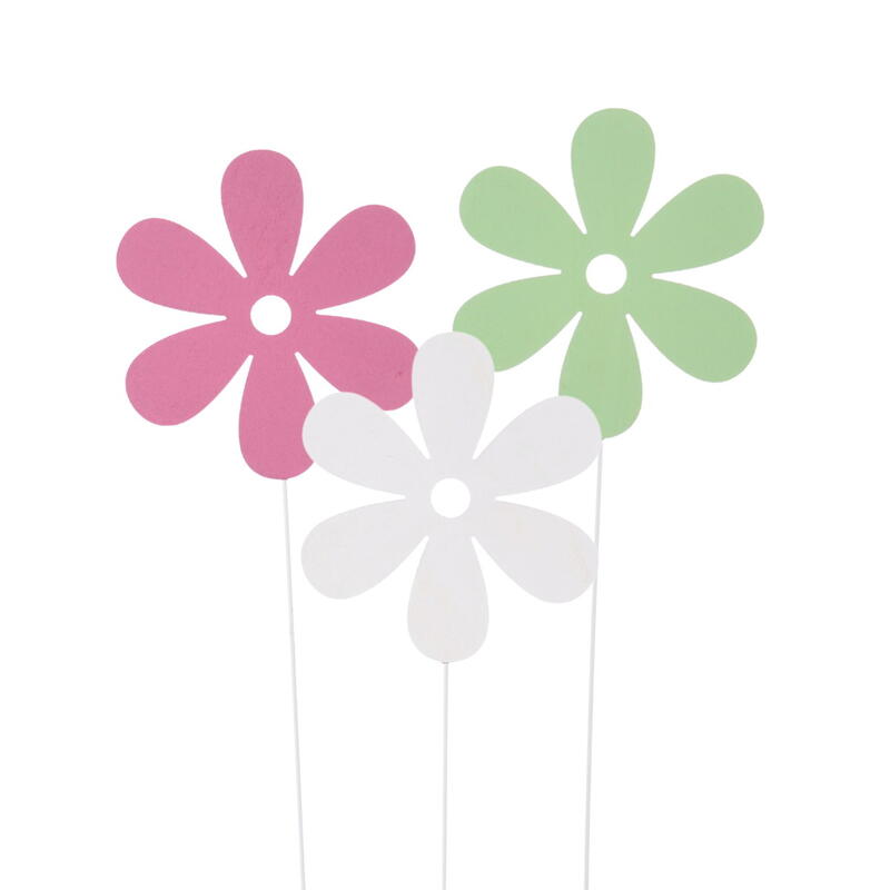 Dekostecker Blte, Holzblume zum Stecken, Gartenstecker, Blumenstecker, Blte zum Stecken, Frhlingsdeko