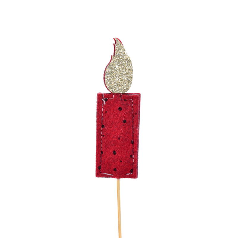 Dekostecker Filzkerze, Kerze aus Filz zum Stecken, Kerzenstecker, Weihnachtsdeko 