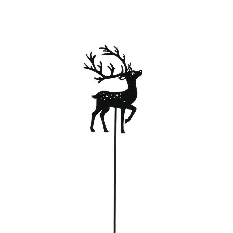 Dekostecker Hirsch, Blumenstecker, Metallstecker, Hirschstecker, Hirsch zum Stecken aus Metall, Weihnachtsdeko