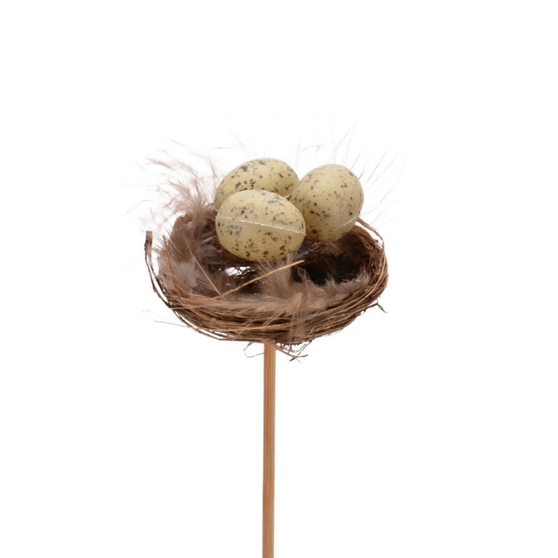 Dekostecker Nest, Nest mit Eier zum Stecken, Blumenstecker Nest, Stecker Vogelnest, Osterdeko, Fr�hlingsdeko