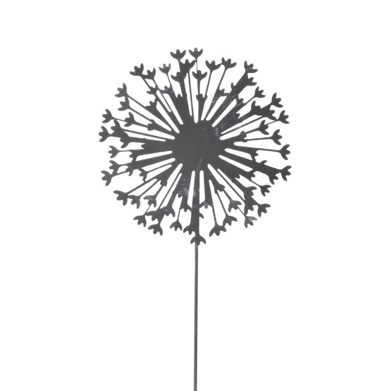 Dekostecker Pusteblume grau, Stecker Blume, Bltenstecker Metall, Gartenstecker, Metallblume, Blte zum Stecken, Pusteblume zum 