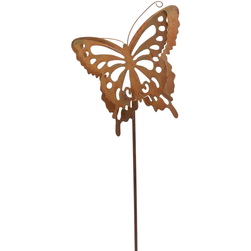 Dekostecker Schmetterling, Gartenstecker, Rostdeko, Blumenstecker, Rost