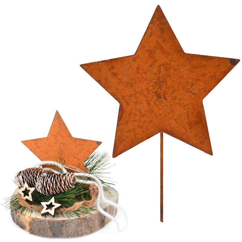 Stern auf Platte 30 cm Edelrost Gartendeko Metall Rost Weihnachten Winte 