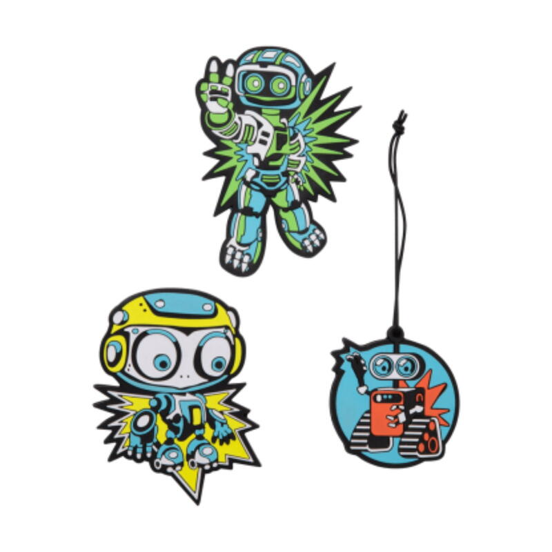 DerDieDas Wechselbuttons, 3-teilig, Blue Robot