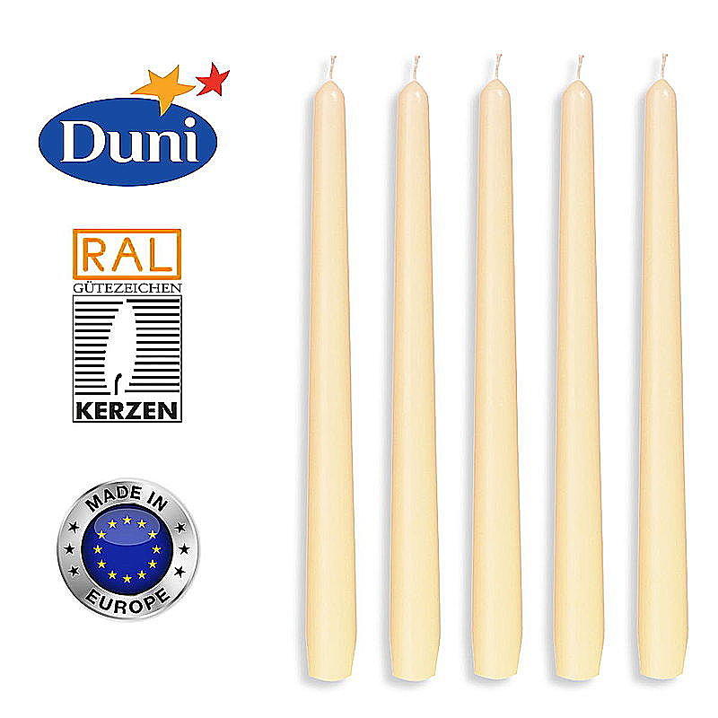 Duni Spitzkerzen Leuchterkerzen creme 100 Stück Duni candlesticks 