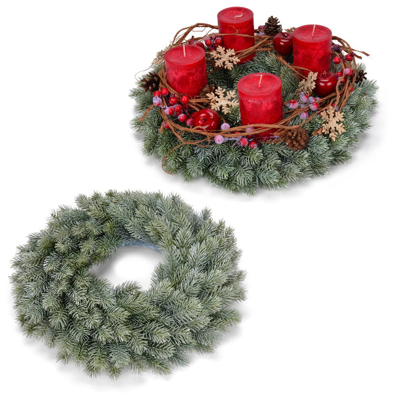Edeltannenkranz Geweisst Weihnachtsdeko Adventskranz Mit Kunstzweigen Tannenkranz Kunstlich Gunstig Online Bestellen