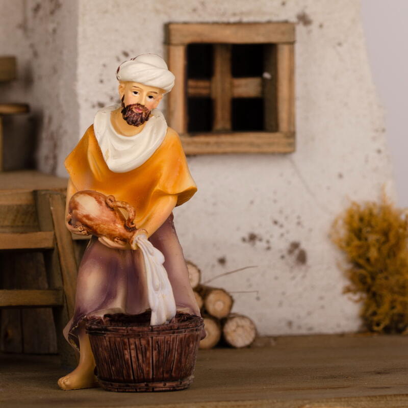 Einzelfigur zur Johannes Krippe Bauer mit Amphore, Krippenfiguren, Weihnachtskrippe