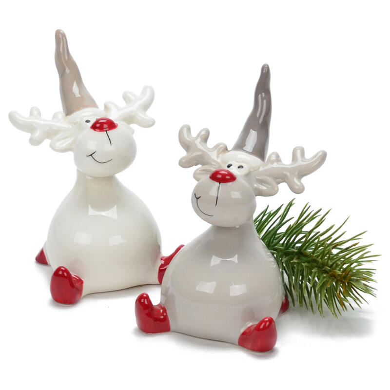 Elch, Keramik-Elch, Dekofigur Elch, Weihnachtsdeko, Weihnachtsfigur, Elchfigur