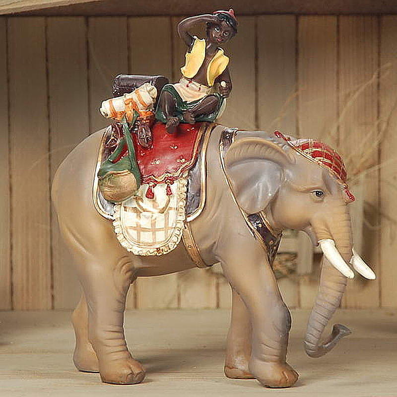 Hirte Treiber für Elefant für Krippenfiguren Größe 14 cm Holz bemalt Sonderpreis 