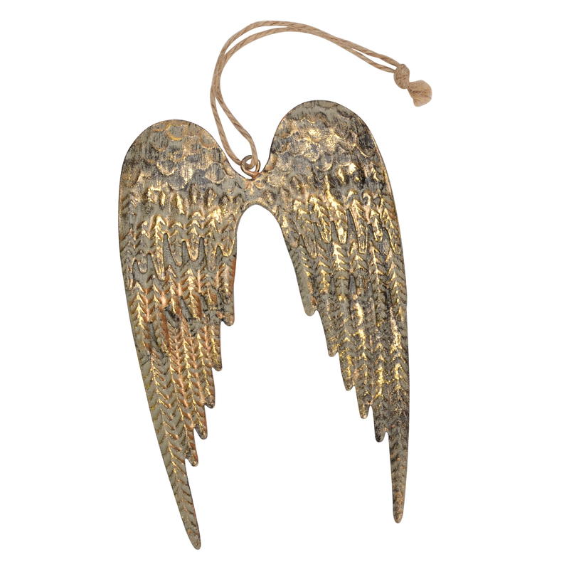 Casablanca Leuchter Wings gold Glitzer Flügel Engelflügel Teelichhalter Neu 