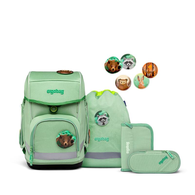 Ergobag cubo, Schulranzen-Set, 5-teilig, WaldBrwohner - ECO HERO Edition