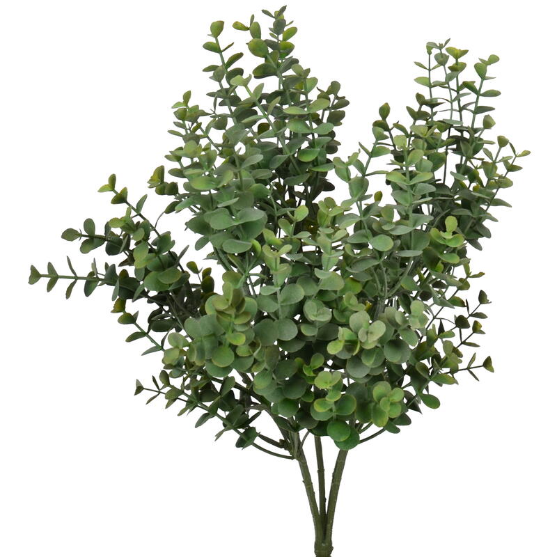 Eukalyptusbusch grün, Kunstblume, künstlicher Eukalyptus, Blätterzweig, Blattwerk, Kunstpflanze
