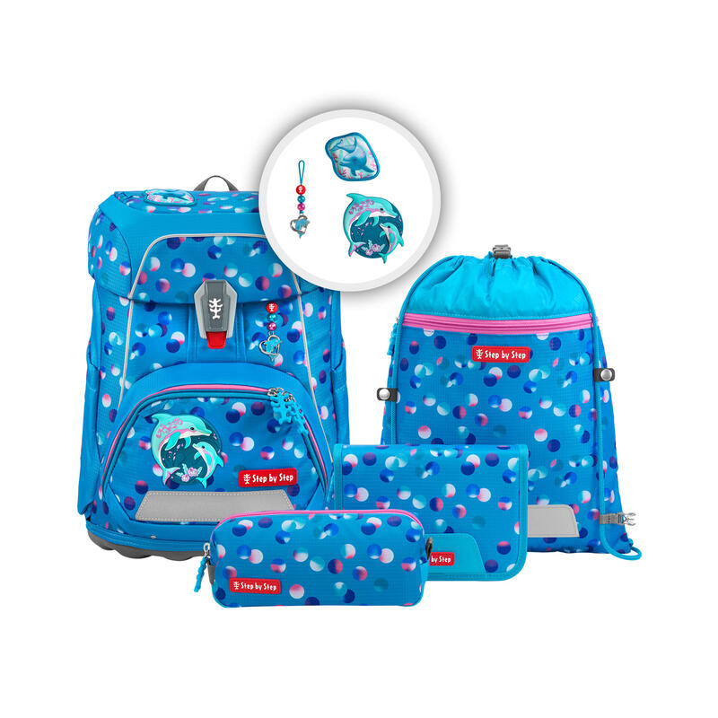FIT Pretty Dolphin Finja Schulranzen-Set, 5-teilig Step by Step