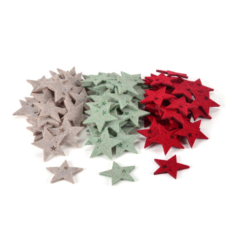 Filz-Sterne Kulata, Filzsterne, Streusterne, Sterne, Weihnachtsdeko, Tischstreuer Sterne, Streuer Stern