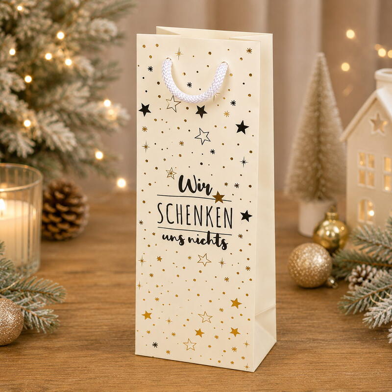 Flaschent�te, Papiert�te - wir schenken uns nichts, Weint�te, Geschenkt�te f. Flasche, Flaschen-Papiert�te