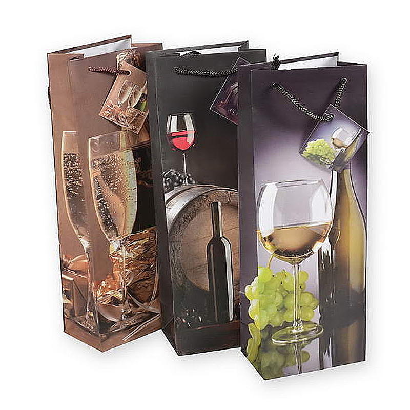 Flaschentte Weinmotive, Papiertte, Verpackung