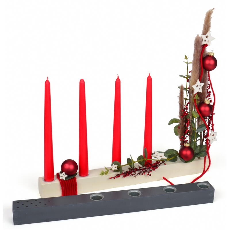 Kerzenhalter, Stabkerzenhalter, günstig Flower-Board online Stabkerzen bestellen und Trockenblumen, für Adventsdeko